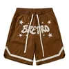 Men's Shorts Five-pointed Star Patch Embroidery Sweatshorts Mens Streetwear Letter Knee-length Summer Simple Loose