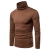 Męskie swetry 2023 Męskie jesienne Turlneck Pullover Silny kolor SWEATER Cienki rozciąganie Slim Slim T -Sleeve T Shirt Men Tee Tops Ubranie My235