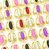 バルクロット24pcsカラフルな松の石のリング混合ステンレス鋼の夏の指の宝石用ウォームメンズファッションチャームウェディングパーティーギフト誇張されたアクセサリー