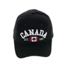 Casquettes de baseball hommes et femmes drapeau du Canada lettre broderie coton casquette de baseball unisexe mode décontracté extérieur réglable
