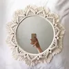 Tapestries Boho Macrame Round Mirror Decorative Mirrors Aesthetic Room Decor Hanging Wall Mirror for Bedroom Living Room House Decoration 230209