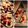 Plates Reusable Wooden Plate Japanese Round Dessert Bread Snack Fruit Tableware Tray Dishes Serving Kitchen Supplies