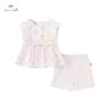 Ensembles de vêtements Dave Bella été bébé filles mignon nœud points imprimer ensembles de vêtements enfants fille mode manches courtes ensembles enfants 2 pièces costume DB17267 W230210