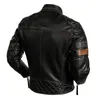 Leerleer Faux Leather Beschermende Rider Kleding Natuurlijk koeslederen Jacket Men Motor Motor Biker Coat Mens Motorfietsjack Echt lederen S-XL 230209