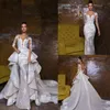 2023 Mermaid Gowns Bohemian Wedding Dresses With Detachable Skirt Sweep Train Lace Applique Sequins Long Sleeve Bridal Dress 328 328