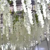 Dekoratif Çiçekler 12 Pc/Lot 110cm Düğün Dekoru Yapay İpek Wisteria Çiçek Üzümleri Asılı Rattan Gelin Çelenk