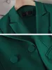 Pantaloni da donna a due pezzi nero verde viola blu blazer e tailleur pantalone formale da donna manica lunga da lavoro da lavoro 2 set per l'autunno inverno 230209