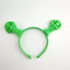 Green Shrek Headband peluche Halloween Bambini Adult Show Hair Hoop Party Costume Item Masquerade Party Supplies