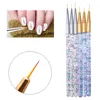 Nail Brushes Acrylic Crystal Carved Drawing Pen 3 Sets Of Two Styles Available Ultra-Thin Manicure Line UV Gel Brush Painting Tool