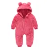 Rompers born Baby Romper Winter Costume Boys Clothes Polar Fleece Warm Girls Clothing Overall Jumpsuit 230209