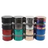 Smoking Pipes Type of Multi-color Transparent Zinc Alloy Smoke Grinder with Four Layers Angle-missing Straight Cylinder in 63mm Metal Grinder Smo