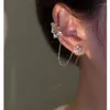 Dangle Earrings 2023 Fashion Zircon Hollow Butterfly Flower Ear Cuff Female Luxury Star Moon Long Tassel Non Piercing Jewelry