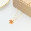 Red Maple Leave Anhänger Halsketten für Frauen süße romantische weibliche Halskette Damen Edelstahl Schmuck