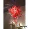 Crystal Chandelier Pendant Lamps Red Color 32*40 tum handgjorda glas ljuskrona inomhus konstbelysning lyx hängande fixturer för hotell vardagsrum kök LR577