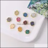 Charms 패션 문 Druzy 석재 펜던트 팔찌 뱅글 목걸이 금 도금 인조 천연 10 스타일 DIY 매력 보석 액세서리 DHAFS