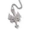 Colar de ouro do hip hop masculino Angel Wings Cross Colar Sweater Chain Charn Jewelry