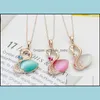 Pendant Necklaces Fashion Women Opal Pendants Necklace Sweater Chain Jewelry Xmas Gift Elegant Bird Drop Delivery Dhm5Y