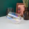 New Leadfree Crystal Egg Cup Wine Glass Tumbler Modern Large Capacity Ionplated Rainbow Transparent Household Living Room Crafts