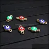 Charms Diy Oil Difre 3 F￤rg Evil Blue Eye Pendants Charm f￶r nyckelringsarmband Lucky Gold Plated Alloy Jewelry Drop Delivery Findin Dhiqv