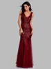 Runway -jurken Plus Size V Neck Mermaid Jurk met sjaal Lange Formele prom feestjurk pailletten mouwloos gewaad de soriee sexy avondvestido de 230210