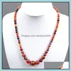 Collares con cuentas Ágata natural Red Indian Grass Tower Collar de cadena Stone Bead Drop Delivery Joyería Colgantes Dhx8G