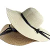 Stora diskett hattar fällbar stråhatt boho breda gräl hattar sommarstrandhatt för lady solskyddsmedel för kvinnor