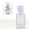 50 ml parfymflaska frostad glasflaska vit/svart/tr￤form pumplock serum/lotion/emulsion/foundation/f￶rpackning