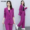 Frauen Zweiteilige Hosen Frühling Mode Lose Ungefüttert Anzüge Für Frauen Büro 2 Set Chic Blazer Und Hose Ensemble Femme Conjunto Femenino 230209