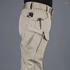 メンズパンツオータムメンミリタリーグレーカーゴストリートウェアメンズルースアーミー戦術的なマルチポケットズボン