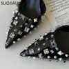 2024 Neue Frauenschuhe Sandalenmarke Suojialun Spring Fashion Speced Toe Ladies Elegant Slingback Sandalen Zapatilla de Muje T230208 665 s