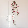 Fiori decorativi Rose Vine Simulazione artificiale Ghirlanda avvolgente Disposizione Giardino di casa Archi nuziali Tavolo da pranzo Decorazione murale floreale