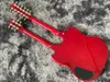 OEM Guitar Two Headstock transparante rode kleur 12 en 6 Strines Mahonie Body and Neck