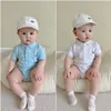 Mamelucos de algodón infantil de manga corta Romper Baby Polo Shirt Kids Toddler Handsome Gentlemen Clothes 0 24M 230209