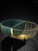 Plates Home Wrought Iron Fruit Basket Light Luxury Storage Tray Living Room Modern Double Snack Basin Decorative