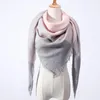 Sciarpe 2023 Sciarpa triquetrous da donna primavera Plaid Warm Cashmere Triangolo Scialli femminili e involucri Lady Bandana