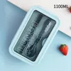 Dinnerware Sets 1100ml Lunch Box Portable Bento Microwave Container Case Picnic Lunchbox With Tableware