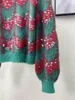 Maglioni da donna 2023 Primavera Moda di lusso da donna Maglione vintage in mohair con paillettes Maglione femminile in lana con maniche a lanterna Gdnz 12.11