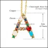 ペンダントネックレスAZ 26 intialレターネックレスColorf Alphabet copper inlaid zircon Partyジュエリーギフト