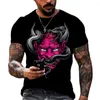 Men's T Shirts Monster Mask Pattern Men's Shirt Fashion Short Sleeve 3D Printing Tees Leisure O-neck Tops Warrior Style Street Trend