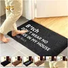 Carpet Home Decorative Front Door Mat Entrance Doormat 40X60Cm Polyester Black Brown Tpr Rubber Non Slip Floor Welcome Mats 210917 D Dhrav