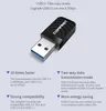 1300 Мбит/с USB Wi-Fi Dongle Adapter USB 3.0 Wi-Fi Беспроводная сетевая карта с двойной полосой 2,4 ГГц/5 ГГц высокого усиления двойной антенны 5,8G Comfast