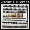 268pcs完全なMoto Body Full Screws Kit for Apriria RSV1000R RSV1000 RSV-1000 RSV 1000 R 09 10 11 12 13 15 15モーターサイクルフェアリングボルトフロントガラスボルトネジナットセットセット