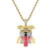 Pendant Necklaces Iced Out Animal & Charm Gold Silver Color Bling Cubic Zircon Men's Hip Hop Necklace Rock Jewelry