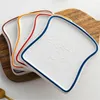 Plates Creative Bread Shaped Ceramic Breakfast Plate Toast Dishes Salad Fruit Snack Cake Tray Household Tableware Dinner