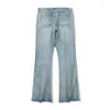 Jean homme printemps et été ample Hip Hop pantalon large jambe homme bouton couleur unie poche Denim pantalon cloche