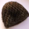 Winter Winter Warm Echte echte nertsen Hoed gebreide elastische beanie Sneeuwdop Earmuffs