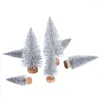 Décorations de Noël 8pcs Mini arbre neige gel petit pin bricolage artisanat décor de bureau pour les ornements de table familiale