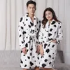 Vêtements de nuit pour hommes mode hiver Mini Kimono Robe automne dame flanelle Robe de bain Yukata chemise de nuit chemises de nuit taille unique hommes