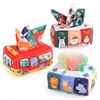 Intelligensleksaker Montessori Tissue Box Sensory Toys for Babies 6 12 månader Pull Baby Game Development 1 Year 230209