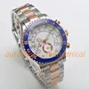 NF Factory Mens Watch 44mm Rose Gold Automatic Mechanical Movement Ceramic Bezel Sapphire Glass Högkvalitativt rostfritt stålband Sport Wristwatch